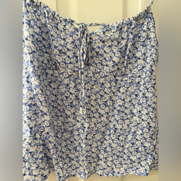 MNG mango blue floral cami tie chest size large Y2K - Picture 4 of 12